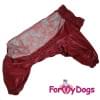 Дождевик красный мопс для девочек весенне-осенний непромокаемый для собак породы мопс, французский бульдог