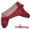 Дождевик красный мопс для девочек весенне-осенний непромокаемый для собак породы мопс, французский бульдог