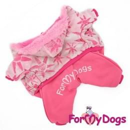 Комбинезон Розовая шубка теплый для собак