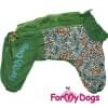Комбинезон зеленый мопс для мальчика теплый для собак породы мопс, французский бульдог