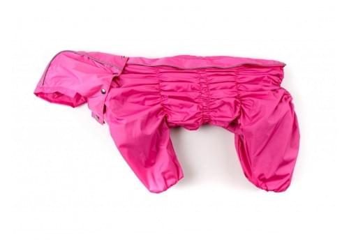 Дождевик Розовый непромокаемый с капюшоном для собак породы шарпей, чау-чау, кокер спаниель, английский бульдог