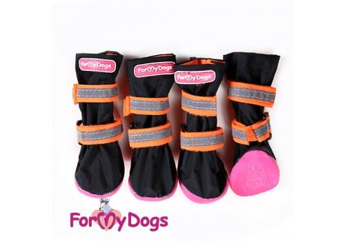 Ботиночки Черно-оранжевые для собак средних и больших пород